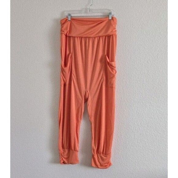 Free People Break It Up Joggers Ribbed Leg Cuff Wide Waist Pockets Womens XL - Picture 8 of 8